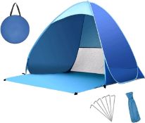 Teenza Pop-Up Beach Tent, Instant Outdoor Beach Tent, Portable Automatic Waterproof Shade Tent, Easy