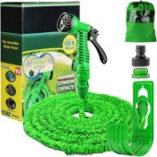 RRP £22.99 100FT Expanding Garden Water Hose Pipe with 7 Function Spray Gun Expandable Flexible
