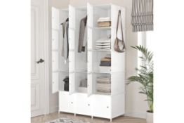 RRP £69.99 JOISCOPE Wardrobe with Doors for Clothes, Portable Wardrobe with Shelves Dustproof