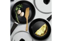 RRP £27.99 HOMICHEF 2 Piece Frying Pan Set Stainless Steel Non Stick - Nickel Free Stainless Steel