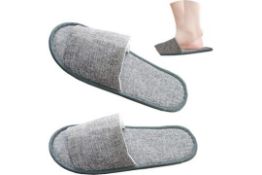 RRP £60 Set of 4 x 4-Pairs Fineget Spa Slippers for Guests Men Women Hotel Indoor House Non-