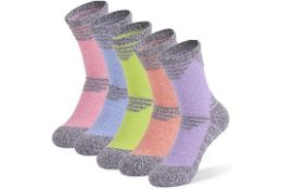 RRP £40 Set of 2 x Sammious 5 Pairs Women's Athletic Socks Breathable Wicking Cotton Multi