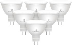 RRP £108 Set of 9 x Enshine 6-Pack MR16 LED Bulbs Warm White 2700K, 12V LED Spotlight Light Bulbs