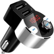 RRP £80 Set of 4 x FirstE FM Transmitter Bluetooth 4.2 Car Radio Audio Adapter, FM Modulator Car MP3