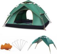 RRP £57.99 Reako 3-4 Man Tent, Ultralight Automatic Camping Tent, Pop Up Dome Tents Waterproof, 2 in