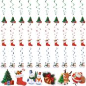 RRP £50 Set of 5 x THE TWIDDLERS - 36 Christmas Hanging Swirls Decoration, 115cm / 4ft - Festive