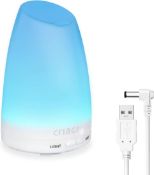 RRP £40 Set of 2 x Criacr 150ml Essential Oil Diffusers, ?USB Powered ?Aromatherapy Diffuser with