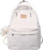 YILCER Preppy Girls Backpack, Aesthetic School Bags Japanese Rucksack with Kawaii Pin, Large