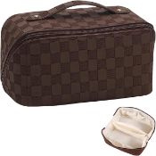 RRP £32 Set of 2 x Large Capacity Travel Cosmetic Bag Makeup Waterproof PU Leather Skincare Bag with