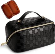 RRP £38 Set of 2 x Large Capacity Travel Cosmetic Bag Flat Big Makeup Bag for Women Portable
