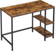 RRP £69.99 VASAGLE Computer Desk, Writing Desk with 2 Shelves on Left or Right, Work Table Steel