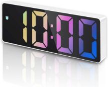 RRP £60 Set of 5 x Criacr Digital Alarm Clock, Bedside Alarm Clock with Large LED Display, Non