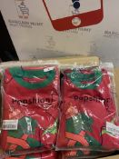 RRP £20 Set of 2 x Popshion Childrens Christmas Pyjamas Dinosaur Pjs Sets Xmas, 5 Years