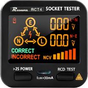 RRP £50 Set of 3 x Reenwee Outlet Tester EBTN LCD with Voltage Display, RCD Receptacle Socket Tester