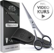RRP £28 Set of 2 x PURAVA (Original) - Premium Hair Scissors - Extra Sharp Stainless Steel