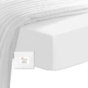 RRP £29.99 White Double Fitted Sheet 100% Cotton, 400 Thread Count Long Staple Cotton Fitted Bed