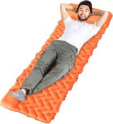 RRP £24.99 Idefair Inflatable Sleeping Pad, Ultralight Camping Mat Outdoor Mattress Waterproof Air