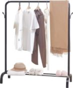 RRP £110 Set of 5 x WEASHUME Clothes Hanging Rail with Shelf and Hooks Clothes Rack Clothing Rails