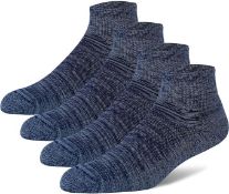 RRP £70 Set of 5 x +MD men's bamboo sneaker socks 4 pairs of padded quarter socks with seamless toe