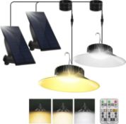 RRP £27.99 T-SUNUS 2Pack Solar Pendant Light Outdoor/Indoor, T-SUNUS Dimmable/Timing Solar Shed