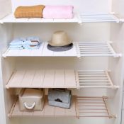 RRP £17.99 HyFanStr Expandable Wardrobe Storage Closet Organiser for Wardrobe, Cupboard, Airing