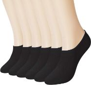 RRP £38 Set of 2 x +MD 6 Pack Mens Bamboo No Show Loafer Socks Seamless Toe Non Slip Invisible Socks