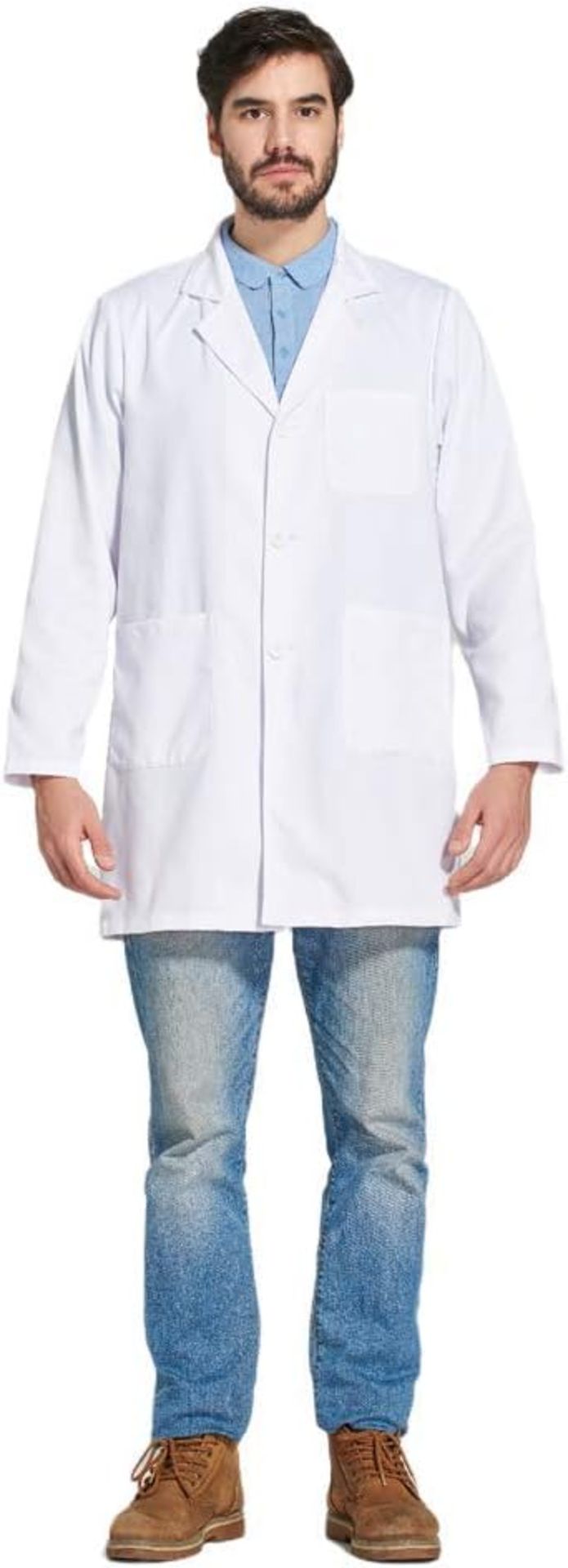 RRP £40 Set of 2 x Certag Lab Coat for Professional Men White Coat, Doctor Coat, Technician Coat,
