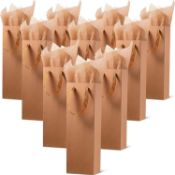 RRP £24.99 24-Pieces Christmas Kraft Paper Bag, Bottle Bag Holder with Handles with Kraft Tissue