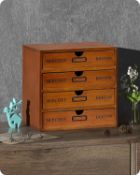 RRP £27.99 Baffect Desktop Storage Box with Drawers Wooden 4 Tier Vintage Drawer Box Jewellery