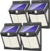 RRP £29.99 CLAONER Solar Security Lights Outdoor, 4-Pack Solar Motion Sensor IP65 LED Lights