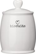 RRP £18.99 Premier Housewares Charm Biscuit Canister - White