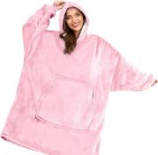 Lushforest Oversized Blanket Hoodie, Wearable Hooded Blanket, Soft Sherpa Fleece Snuggle Blanket