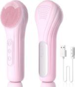 Beautifive Electric Facial Cleansing Brush, IPX7 Waterproof Soft Silicone Face Scrubber