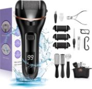 RRP £19.99 Electric Foot File, Ratukall Hard Skin Remover, Rechargeable Waterproof Callus Remover