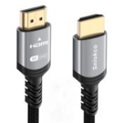 RRP £45.99 Sniokco 8K HDMI 2.1 Cable 15M, Ultra HD High Speed Braided HDMI Cable, Support Dynamic