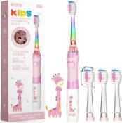 RRP £40 Set of 2 x Kids Electric Toothbrushes Age 3+ Years Toddler Childrens Battery Toothbrush with