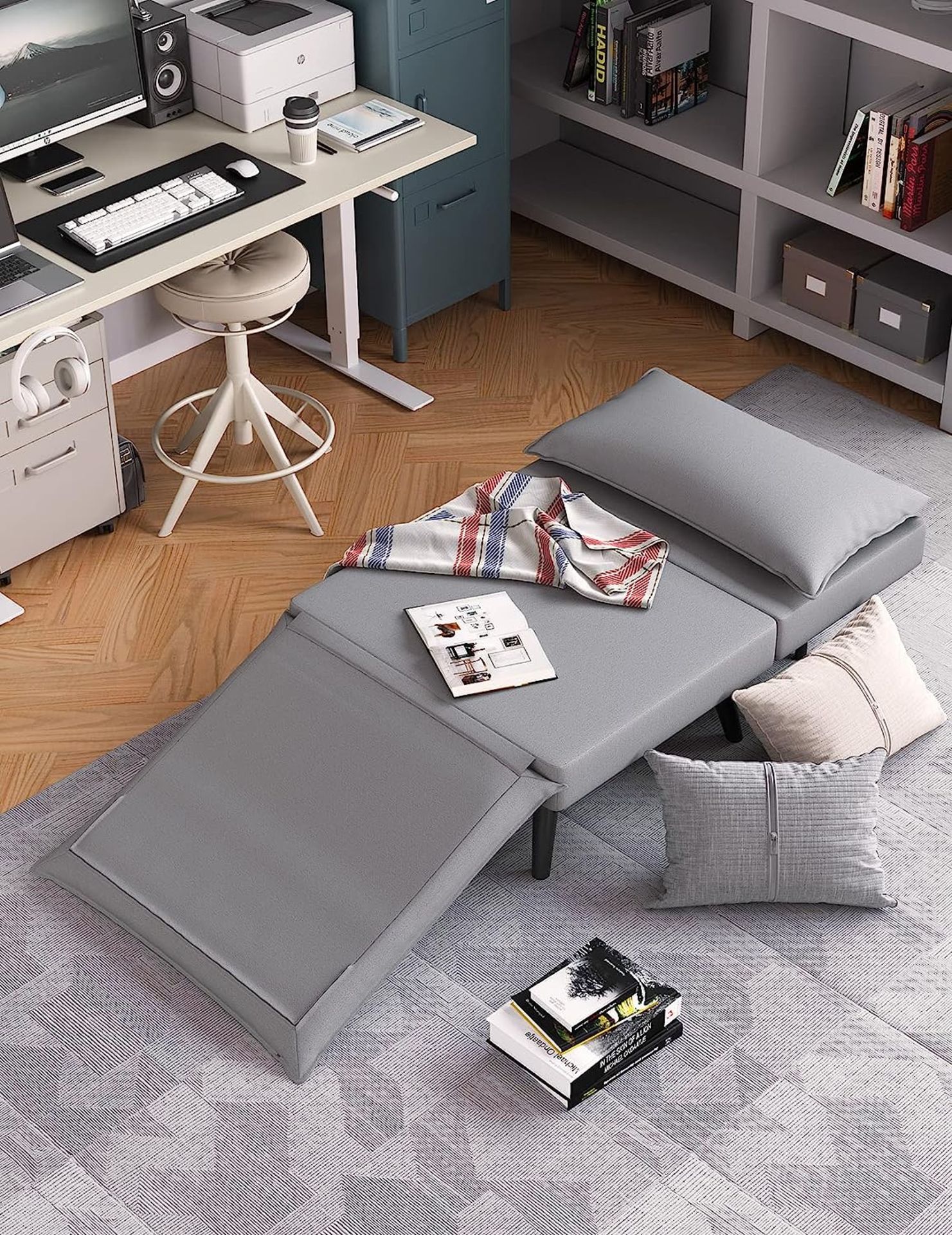 RRP £129.99 Vesgantti 6-in-1 Sofa Bed Chair, Convertible Adjustable Folding 5 Position Sleeper Chair - Image 4 of 5