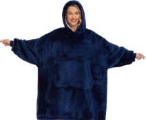 Lushforest Oversized Blanket Hoodie, Wearable Hooded Blanket, Soft Sherpa Fleece Snuggle Blanket