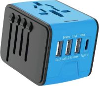 Universal Travel Adapter,3 USB+1 Type C Ports Universal Multi Travel Adapter Plug International
