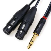 RRP £54 Set of 3 x NANYI 6.35mm To 2XLR microphone splitter audio Cables TRS Stereo Male to Two