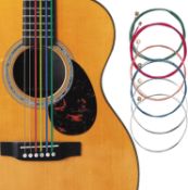RRP £32 Set of 4 x Jinlop 6PCS Acoustic Guitar Strings 6 String Set Include Colored Copper-Plated