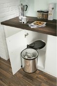 RRP £49.99 Britten & James Stainless Steel Cupboard Waste Bin with Lid for Kitchen 15 Litre