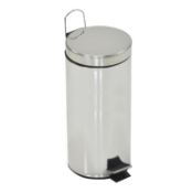 Innoteck Essentials Stainless Steel Pedal Bin Chrome - Pedal Bin with Lid - Household Rubbish Bin