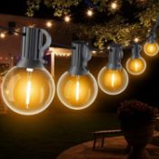 RRP £36.99 SUWIN Outdoor String Lights Mains Powered, 60FT G40 LED Festoon Lights Outdoor, IP45