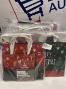 RRP £80 Set of 8 x christmas paper bags gift bag, 4* xmas large gift bags with handles and 4*
