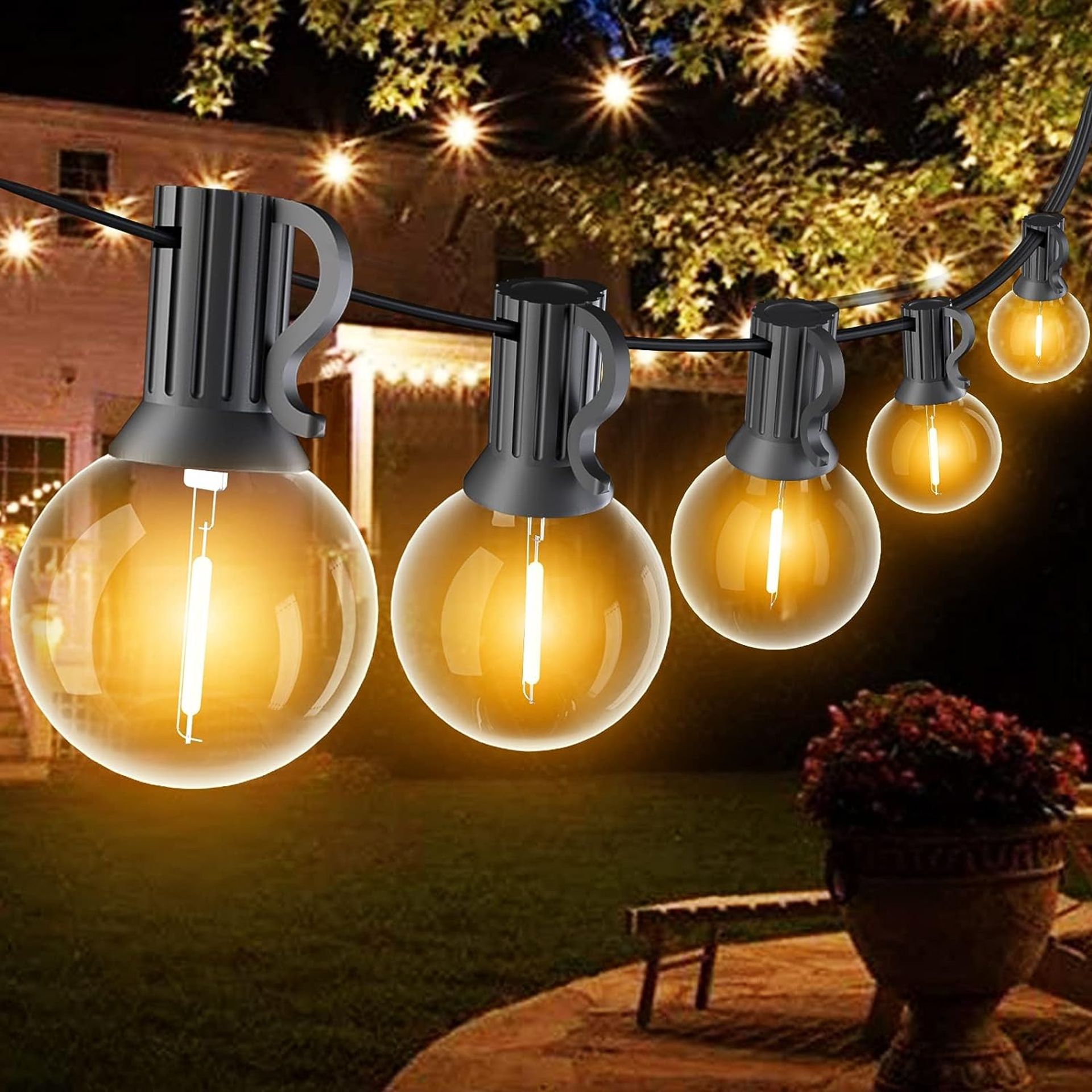RRP £19.99 SUWIN Outdoor Festoon Lights Mains Powered, 30FT G40 LED String Lights Outdoor,