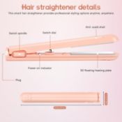 RRP £50 Set of 5 x USB Rechargeable Hair Straighteners, 2-in-1 Mini Curling Iron and Hair