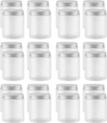 KEILEOHO 24 PCS 350ml Plastic Storage Jars with Lids, 12oz Clear Container Jars with Aluminum