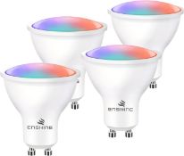 RRP £22.99 Enshine 4-Pack GU10 Smart Bulb, Bluetooth Mesh GU10 LED Bulbs, Work with Alexa and Google