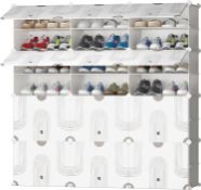 RRP £59.99 JOISCOPE Shoe Storage, 3 x 8 Tier Cube Storage Unit Shoe Rack Organizer,